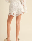 Floral Eyelet Pattern Short