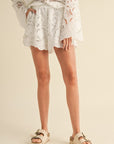 Floral Eyelet Pattern Short