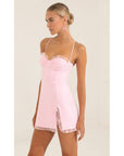 Lucy in The Sky Anise Corset Ruffle Dress in Pink