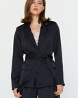 Nora Tie Satin Blazer