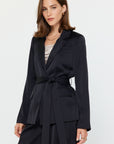 Nora Tie Satin Blazer