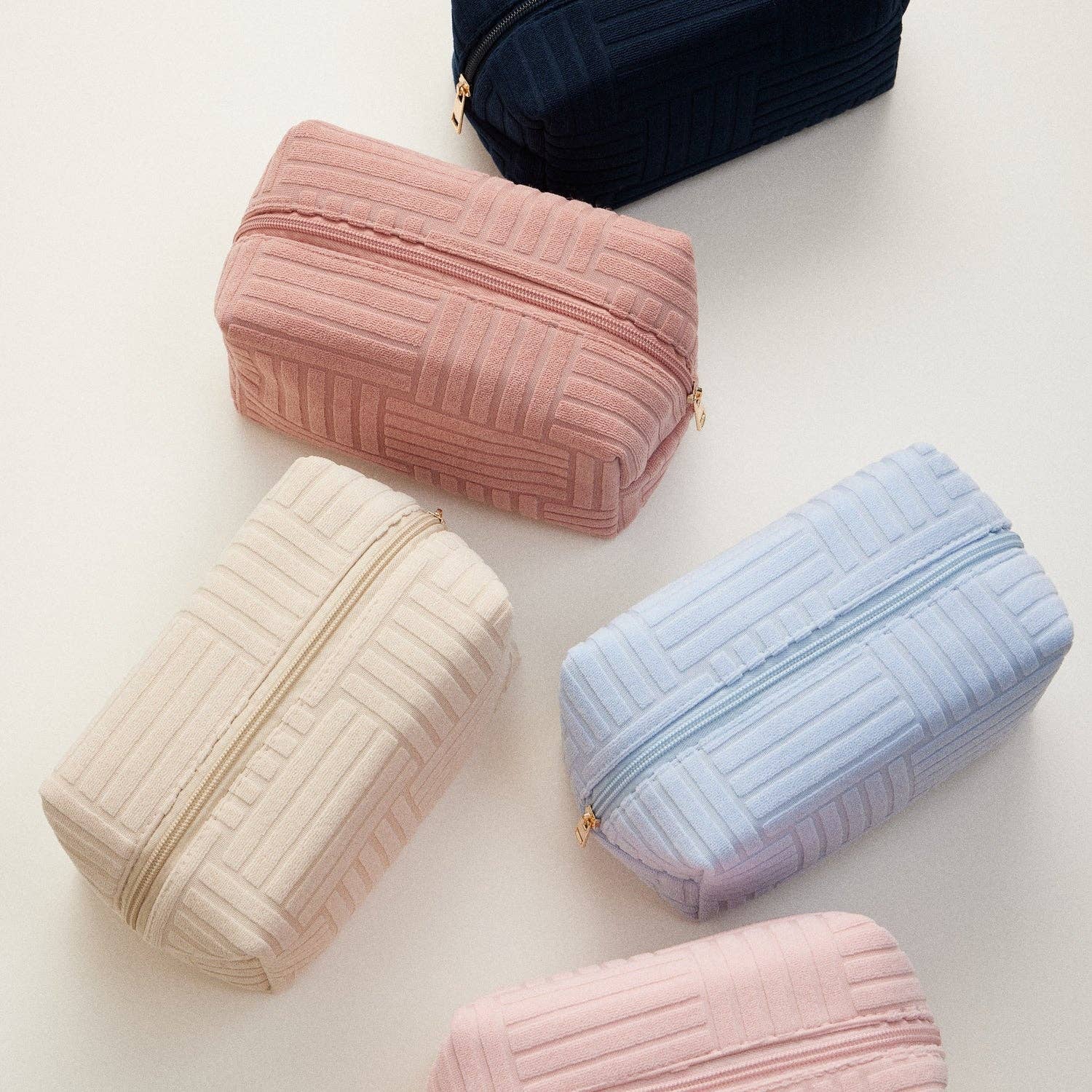 Luxe Terry fabric Makeup Bag -Medium