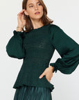 Gia Glitter Flared Knit Top