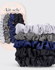 Satin Petite Scrunchies 5pc Set- Midnight