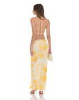 Floral Cowl Neck Two Piece Set in Yellow