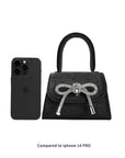 Sabrina Black Mini Velvet Top Handle Bag