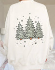 Sparkling Christmas Tree Embroidered Crewneck Sweatshirts