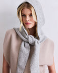 The Alpaca Hooded Scarf Blizzard Grey