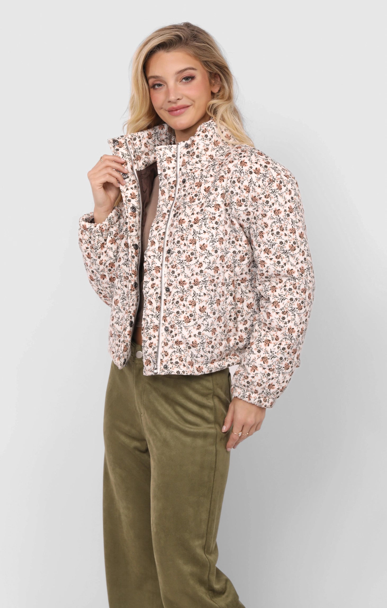 Just Looking Floral Cord Jacket