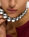Elysian- Bead Necklace- Steel 14K-Waterproof Cascading sizes