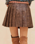 Mona Pleated Leather Skirt - sanitystyle
