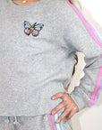 Butterfly embroidery sweatshirt