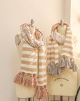 Boho Speckle Stripe Tassel Scarf