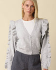 Maeve Ruffle Sleeve Knit Cardigan