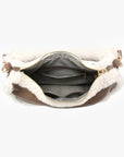 Reece Sherpa Trim Satchel/Shoulder Bag