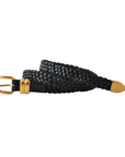 Narrow Leather Braided Belt