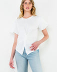 Polly Puff Sleeve Twist Front Top