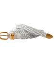 Narrow Leather Braided Belt