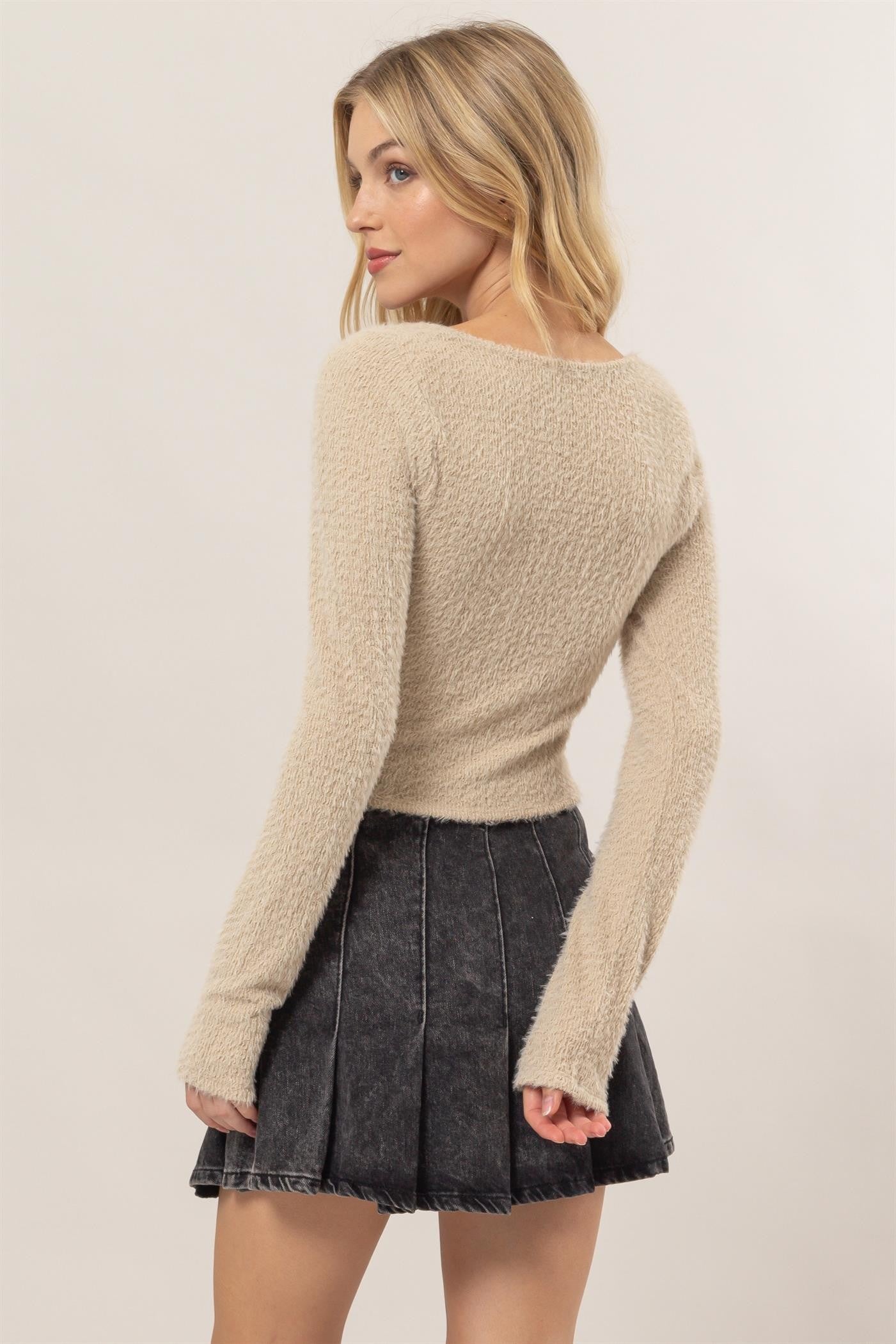 Kara Fuzzy Knit Top