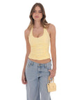 Dotted Halter Top in Yellow