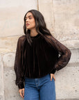 Daria Velvet Lace Blouse