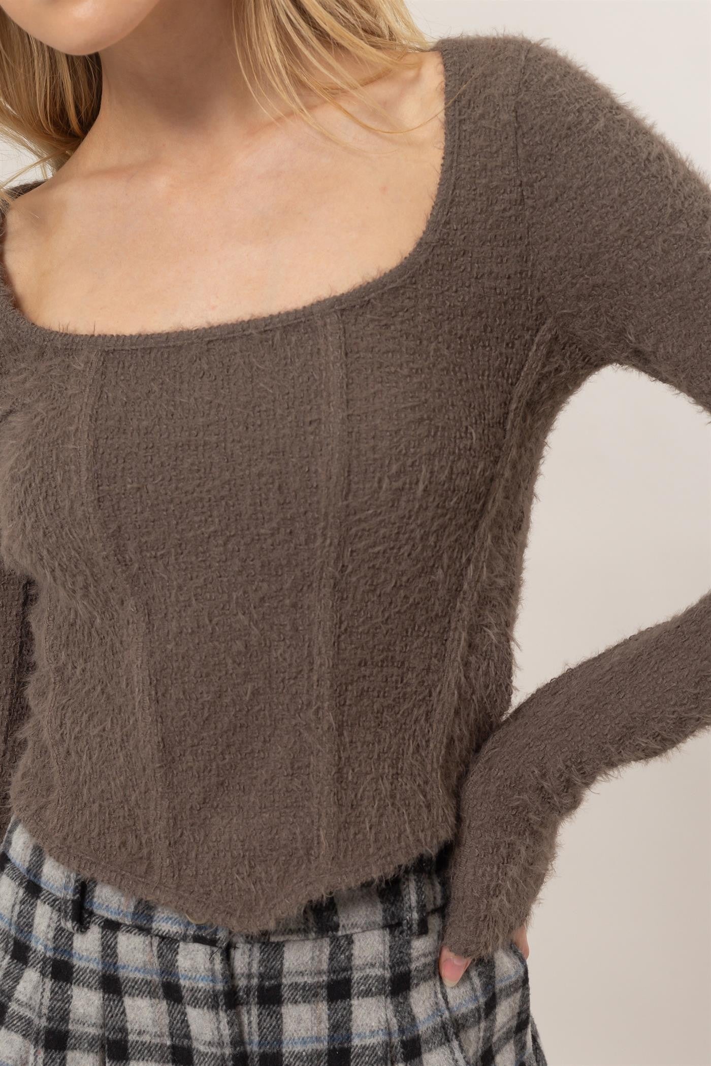 Kara Fuzzy Knit Top