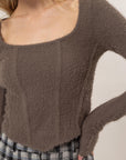 Kara Fuzzy Knit Top