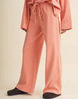 Striped Cotton Knit Wide Leg Pants