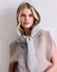 The Alpaca Hooded Scarf Blizzard Grey