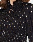 Maddy Metallic Foil Dot Peplum Top