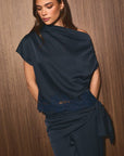 Estelle Lace Trim Satin Top