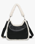 Reece Sherpa Trim Satchel/Shoulder Bag