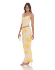 Floral Cowl Neck Two Piece Set in Yellow