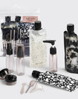 Refillable Ultimate Travel 11pc Set - Black & Ivory