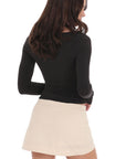 Lucy in the Sky Side Slit Mini Skort in Cream