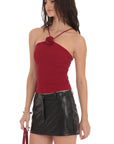 Lucy in the Sky Faux Leather Skort in Black