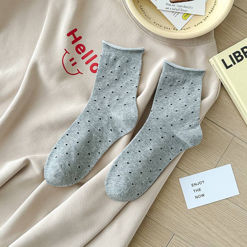 Polka Dot Rolled Socks