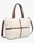 Marlene Sherpa Contrast Tote w/ Dual Handles