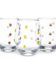 Stemless Wine Glass with Strawberries - sanitystyle