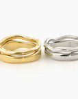 Waves Gold Ring Set