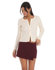 Lucy in the Sky Overlap Skort in Burgundy