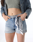 Striped Satin Silky Skinny Scarf