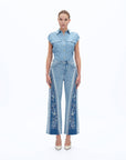 Floral Embroidery Flare Jean