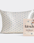 Standard Satin Pillowcase - Pearlized Cream & Coastal Blue Print