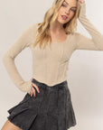 Kara Fuzzy Knit Top