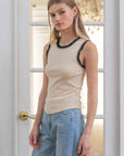 Skye Crochet-Trim Rib Tank Top