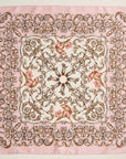 Baroque Print Silk-Texture Scarf – Elegant Square Scarf for Timeless Style