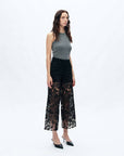 Tina Lace Splice Jeans in Black