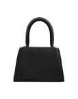 Sabrina Black Mini Velvet Top Handle Bag