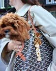 Hand-painted Doodle Puppy Bag Charm + Keychain